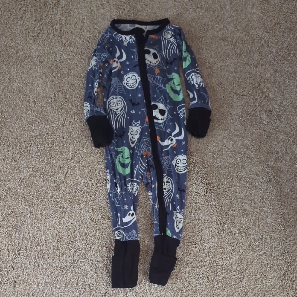 Little Sleepies Blue and Black Footies with Cosmic Print